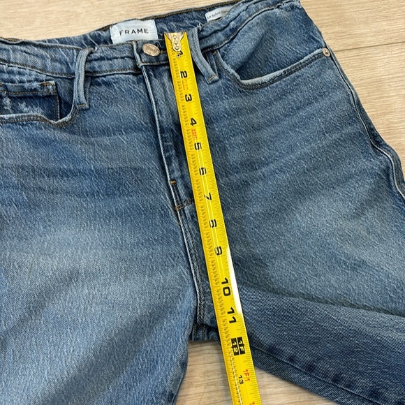 Frame le sylvie slender straight distress knee blue jeans size 25 - Picture 8 of 10